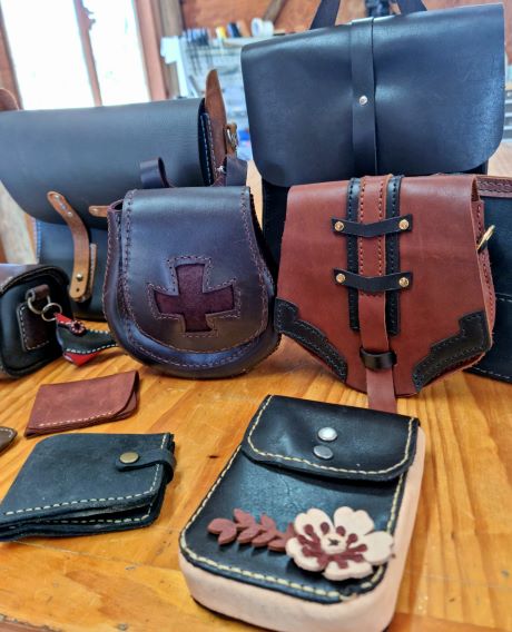 Leather bags made on a course at Tharwa Valley Forge